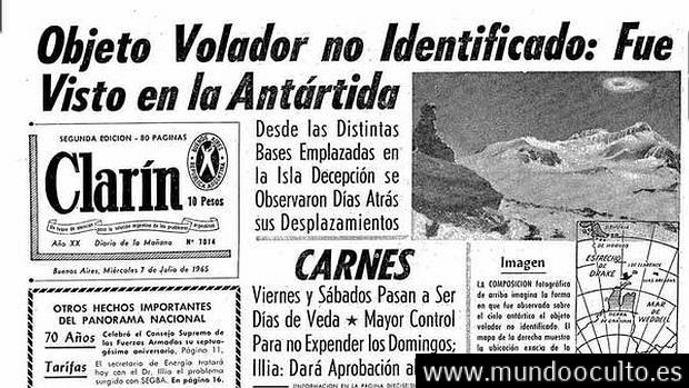 Militares y científicos avistan ovnis en la Antártida (1965)