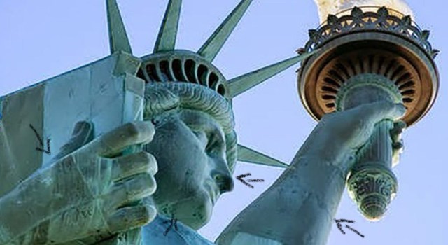 La estatua de La Libertad representa al Diablo