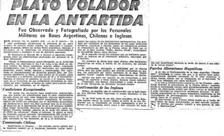 OVNIS EN LA ANTARTIDA: A 50 AÑOS DEL AVISTAMIENTO EN LA ISLA DECEPCION