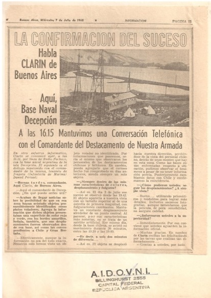 OVNIS EN LA ANTARTIDA: A 50 AÑOS DEL AVISTAMIENTO EN LA ISLA DECEPCION