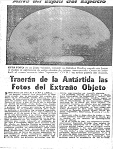 OVNIS EN LA ANTARTIDA: A 50 AÑOS DEL AVISTAMIENTO EN LA ISLA DECEPCION