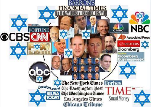 Corporaciones sionistas controlan el 96% de los medios de comunicación del mundo