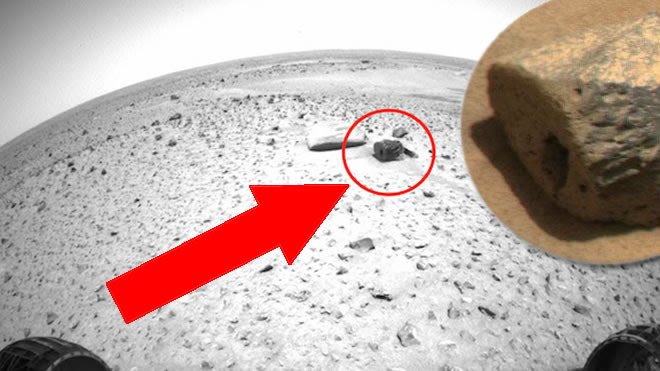 Hallan una orificio artificial en una roca de Marte ¿Evidencia 100 % real de pequeños extraterrestres?