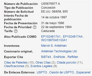 La patente 5676977 la cura del VIH