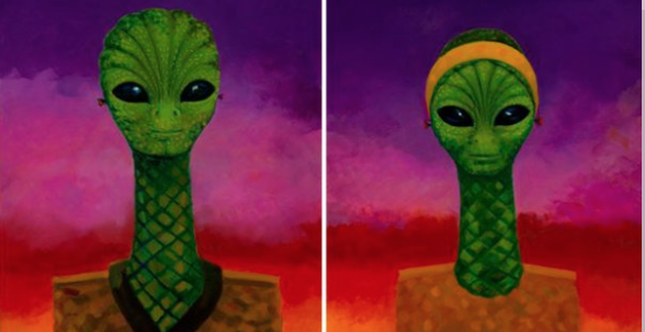 Artista español pinta las representaciones de su encuentro con los extraterrestres
