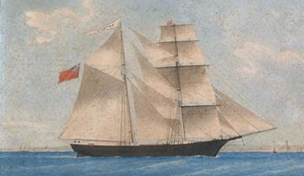 Una pintura de Mary Celeste como Amazon en 1861. (Dominio público)