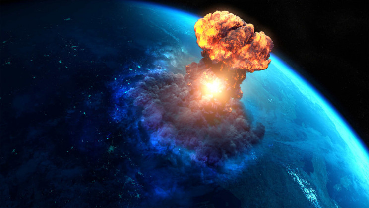 Un impacto de asteroide.