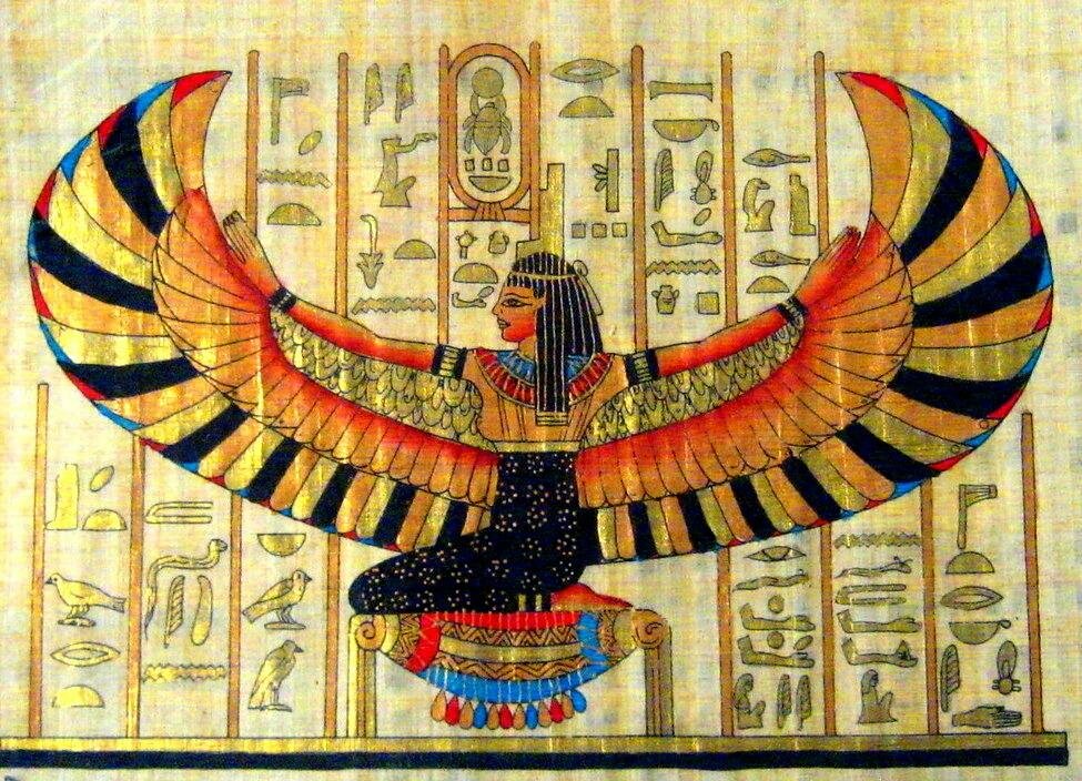 Imagen de Isis en papiro