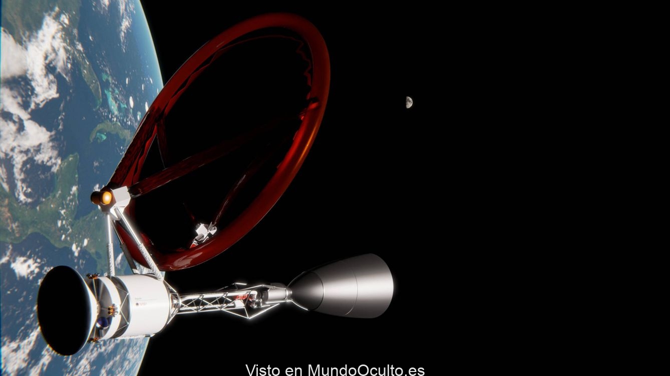 Foto: La nave espacial con motor láser-térmico en órbita terrestre (McGill University)
