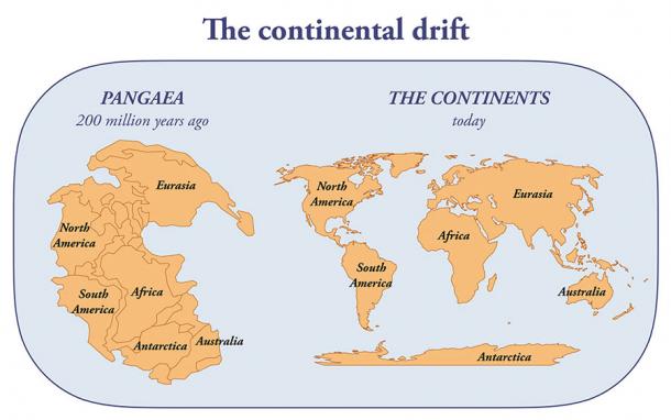La deriva continental y la evolución de la tierra desde Pangea hasta hoy. (Dimitrios / Adobe Stock)