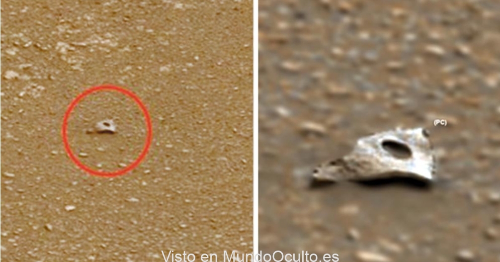 Imágenes de la NASA que contienen un objeto de metal desconocido visto en Marte