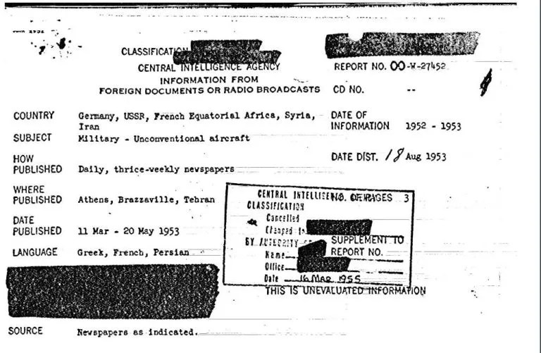 Documento de la CIA: “Alemania construyó 3 ovnis en funcionamiento en 1945”
