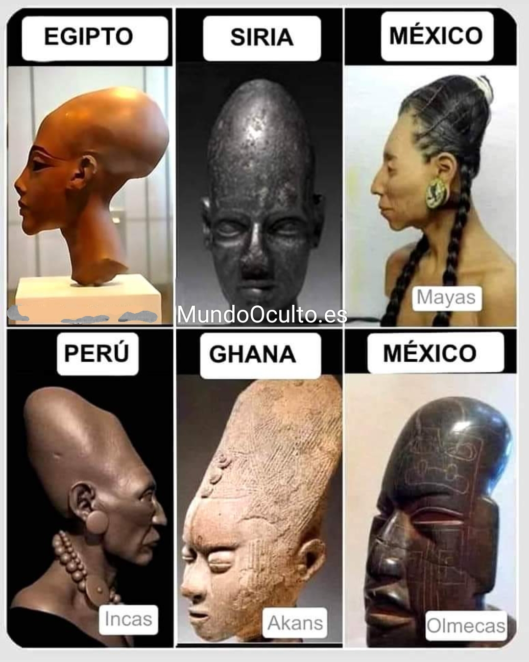 ¿Por qué muchas culturas antiguas del mundo presentan cráneos alargados? ¿Querían imitar a sus “dioses”?