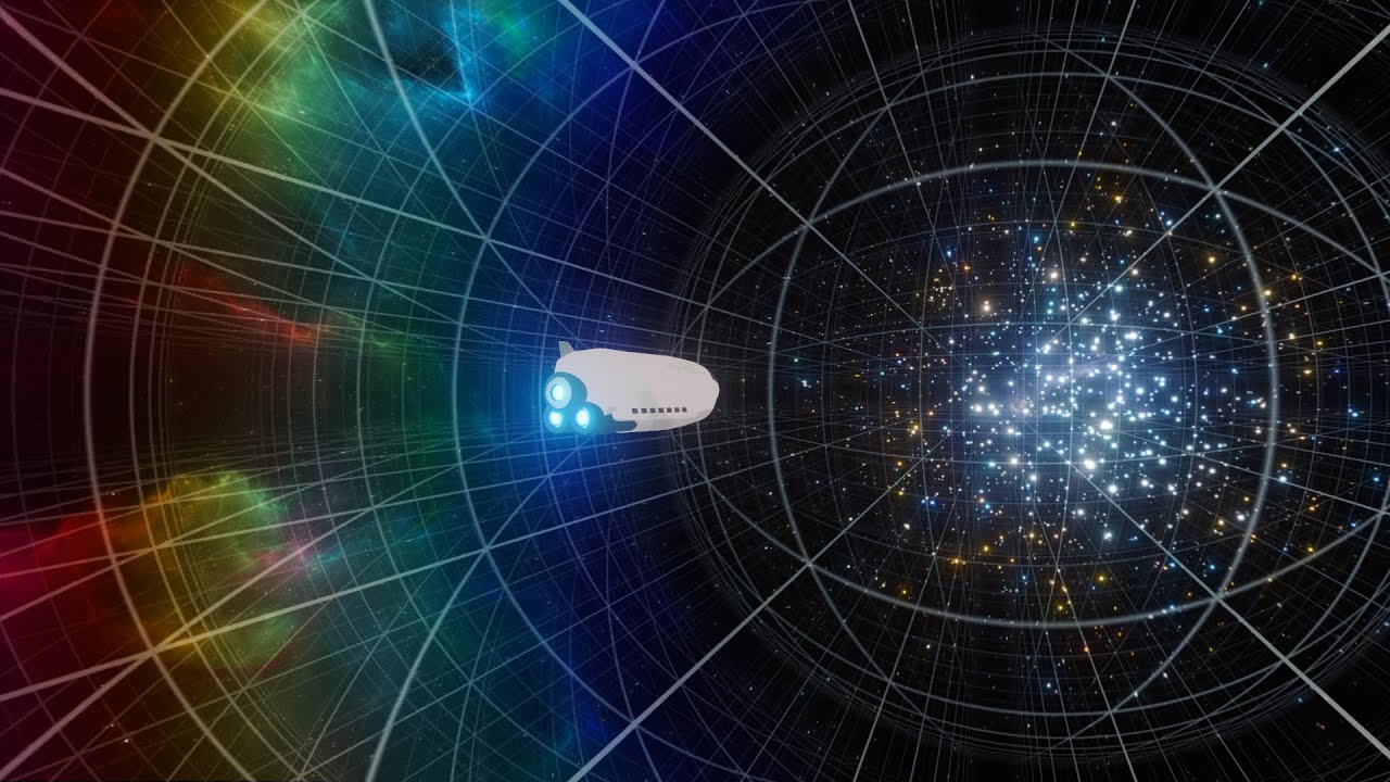 Una ilustración de una nave espacial a punto de viajar a la velocidad de la luz.