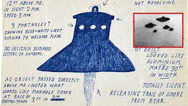 Dibujos de OVNIs desclasificados por el Ministerio de Defensa del Gobierno Británico