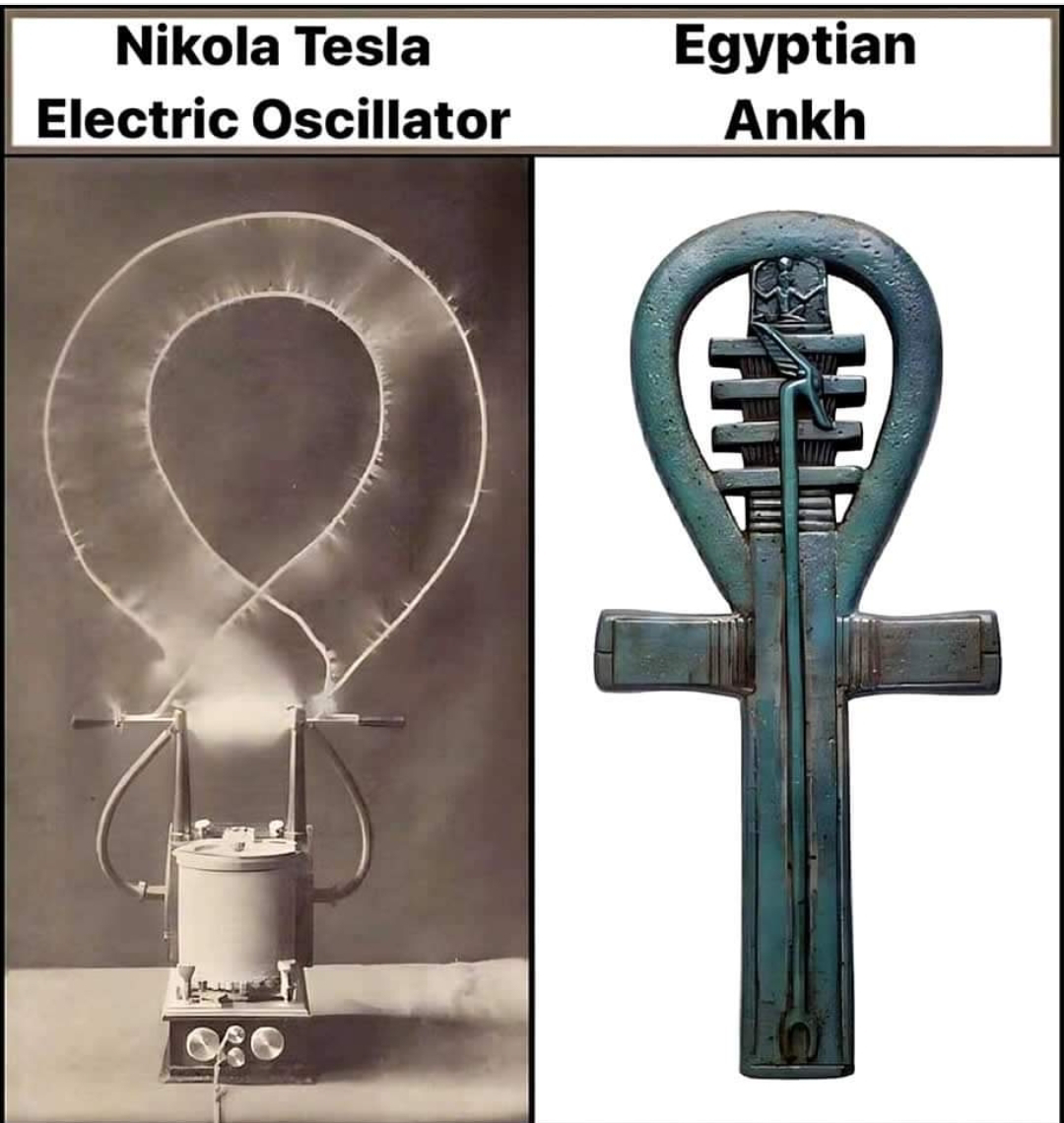 Oscilador eléctrico de Nikola Tesla y el artefacto egipcio Ankh