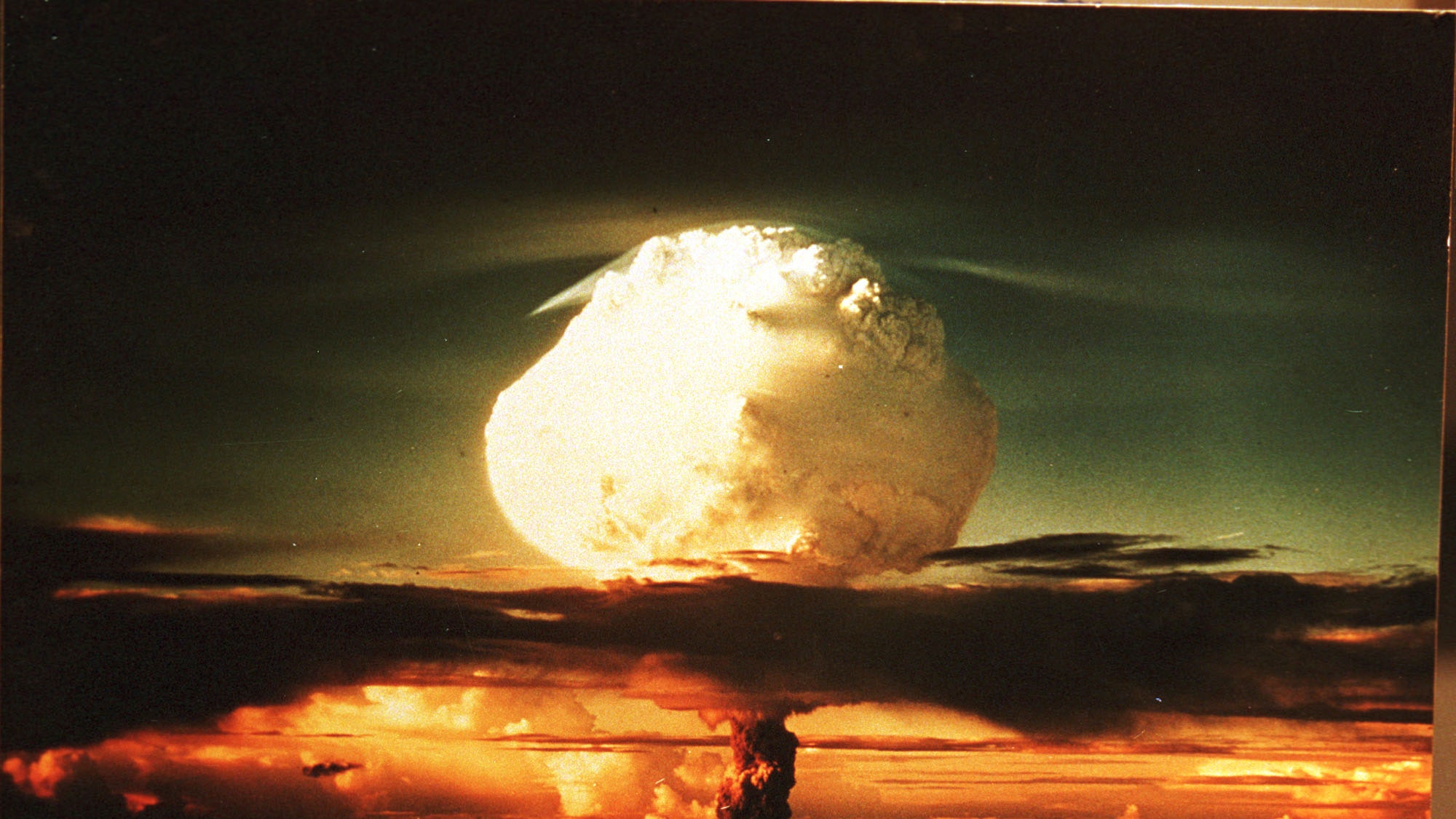 A photograph on display at The Bradbury Science Museum shows the first thermonuclear test on October 31 1952.BRADBURY...