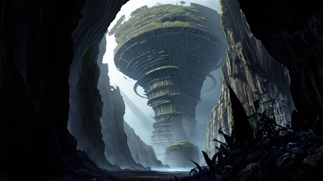 Foto: Ruinas de una civilización alienígena. (Inteligencia artificial/SDXL/Novaceno)