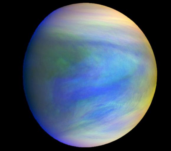 Imagen compuesta del planeta Venus vista por la sonda japonesa Akatsuki. Las nubes de Venus podrían tener condiciones ambientales propicias para la vida microbiana. Crédito: JAXA/Instituto de Ciencia Espacial y Astronáutica