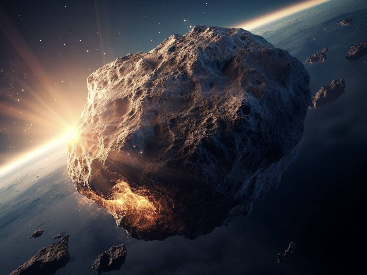 Foto: Recreación de un asteroide aproximándose a la Tierra (Freepik)